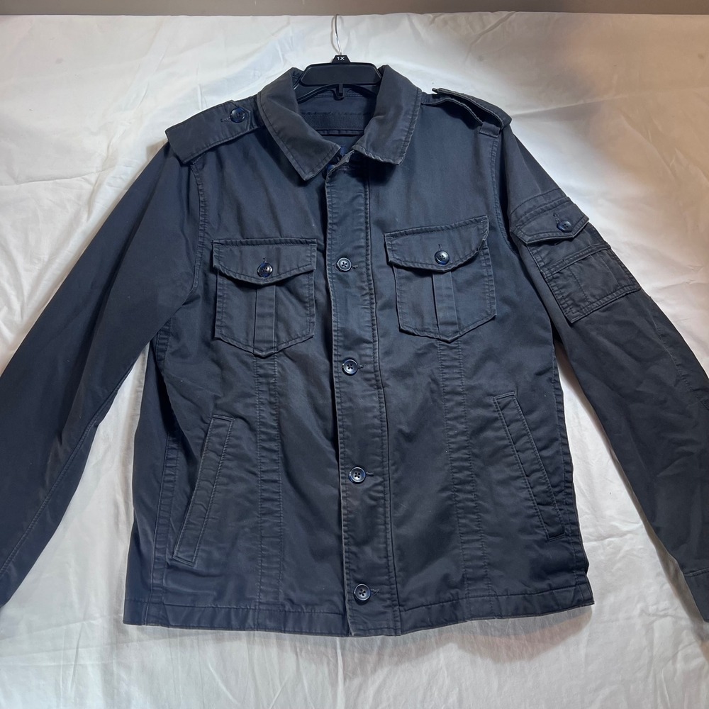 Gap Mens Black Cotton Military Field Jacket Utility M RN54023